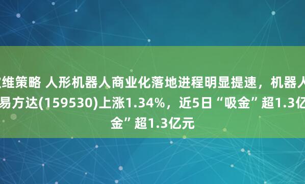 欧维策略 人形机器人商业化落地进程明显提速，机器人ETF易方达(159530)上涨1.34%，近5日“吸金”超1.3亿元