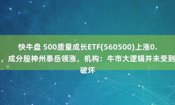 快牛盘 500质量成长ETF(560500)上涨0.20%，成分股神州泰岳领涨，机构：牛市大逻辑并未受到破坏